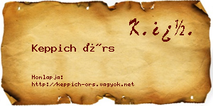 Keppich Örs névjegykártya