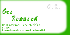 ors keppich business card